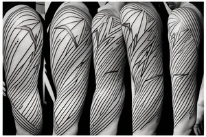 lightning, minimal, thin lines, detail, abstract random lines, icarus, Phoenician tribal tattoo idea