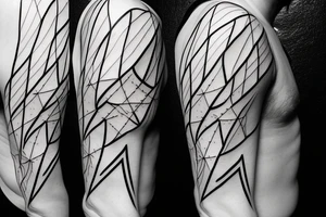 lightning, minimal, thin lines, detail, abstract random lines, icarus, Phoenician tribal tattoo idea