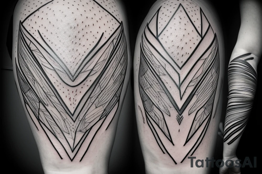 lightning, minimal, thin lines, detail, abstract random lines, icarus, Phoenician tribal tattoo idea
