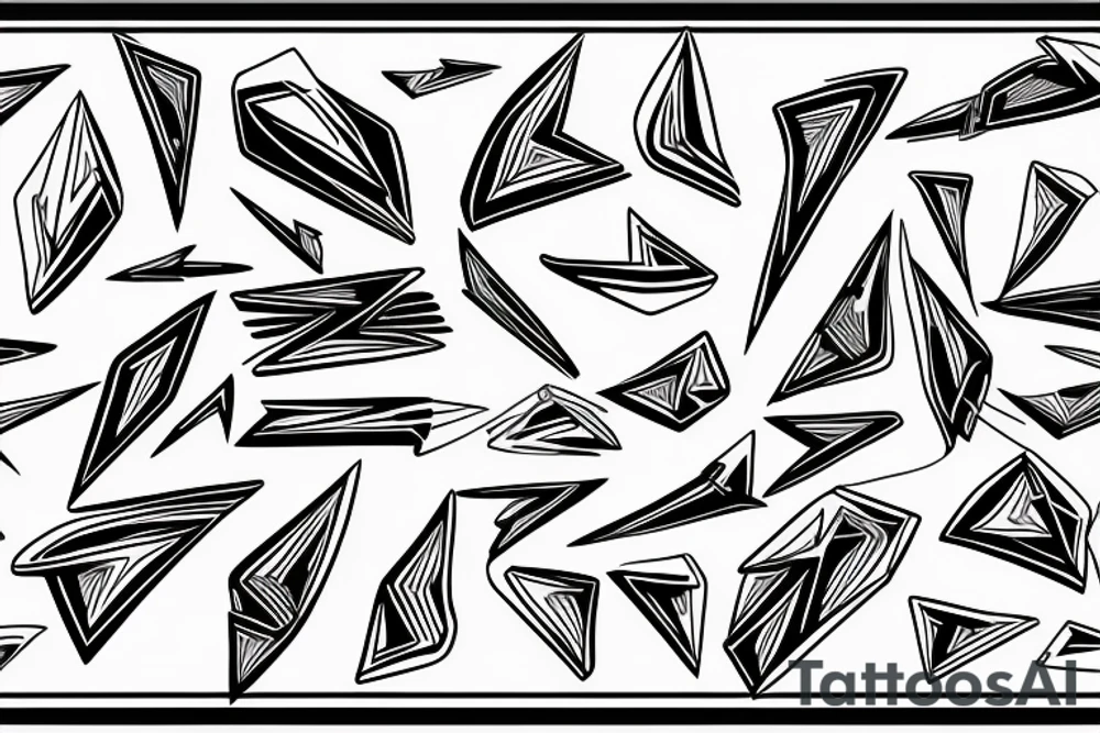lightning, minimal, thin lines, detail, abstract random lines, icarus, Phoenician tribal tattoo idea