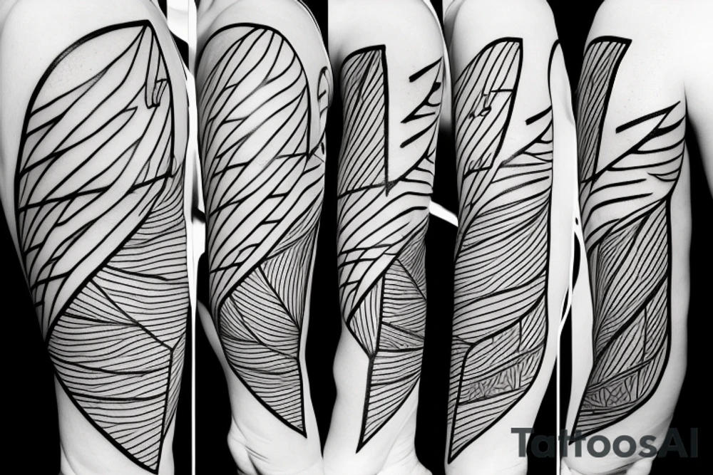 lightning, minimal, thin lines, detail, abstract random lines, icarus, Phoenician tribal tattoo idea