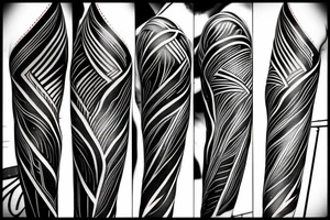 lightning, minimal, thin lines, detail, abstract random lines, icarus, Phoenician tribal tattoo idea