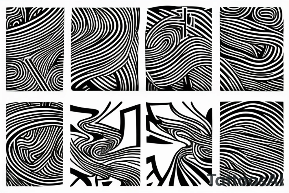 lightning, minimal, thin lines, detail, abstract random lines, icarus, Phoenician tribal tattoo idea