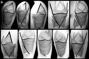 lightning, minimal, thin lines, detail, abstract random lines, icarus, Phoenician tribal tattoo idea
