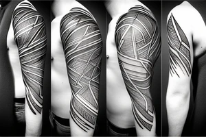 lightning, minimal, thin lines, detail, abstract random lines, icarus, Phoenician tribal tattoo idea