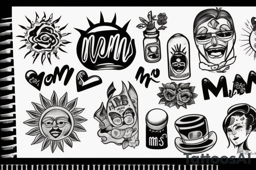 Cabin, sun, mom, miss, happy, drugs tattoo idea