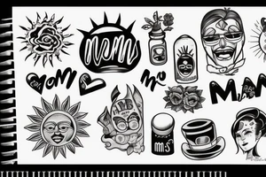 Cabin, sun, mom, miss, happy, drugs tattoo idea