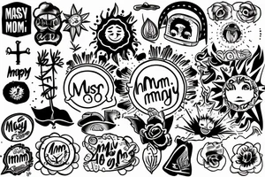 Cabin, sun, mom, miss, happy, drugs tattoo idea