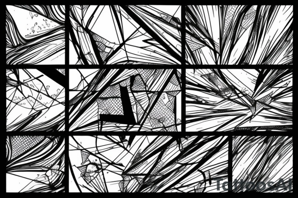 lightning, detail, abstract random lines, broken glass tattoo idea