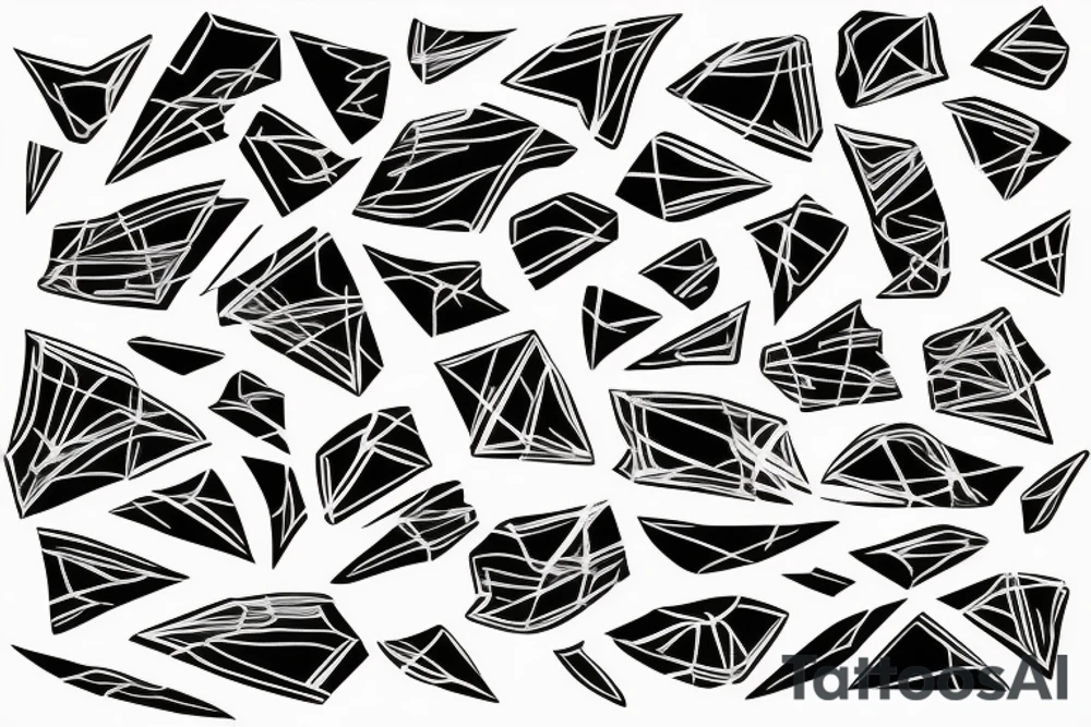 lightning, detail, abstract random lines, broken glass tattoo idea