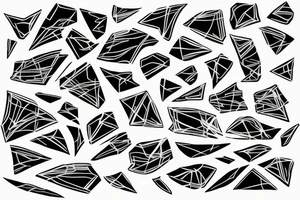 lightning, detail, abstract random lines, broken glass tattoo idea