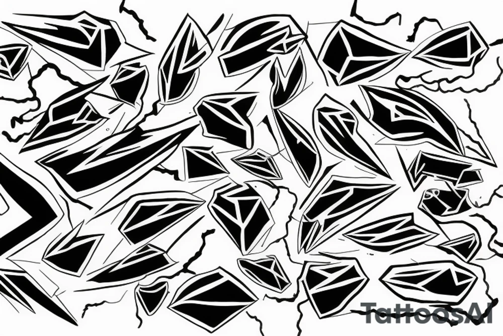 lightning, detail, abstract random lines, broken glass tattoo idea