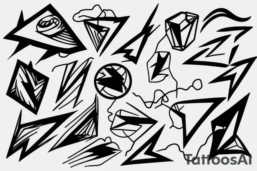 lightning, detail, abstract random lines, broken glass tattoo idea lightning, detail, abstract random lines, broken glass tattoo idea
