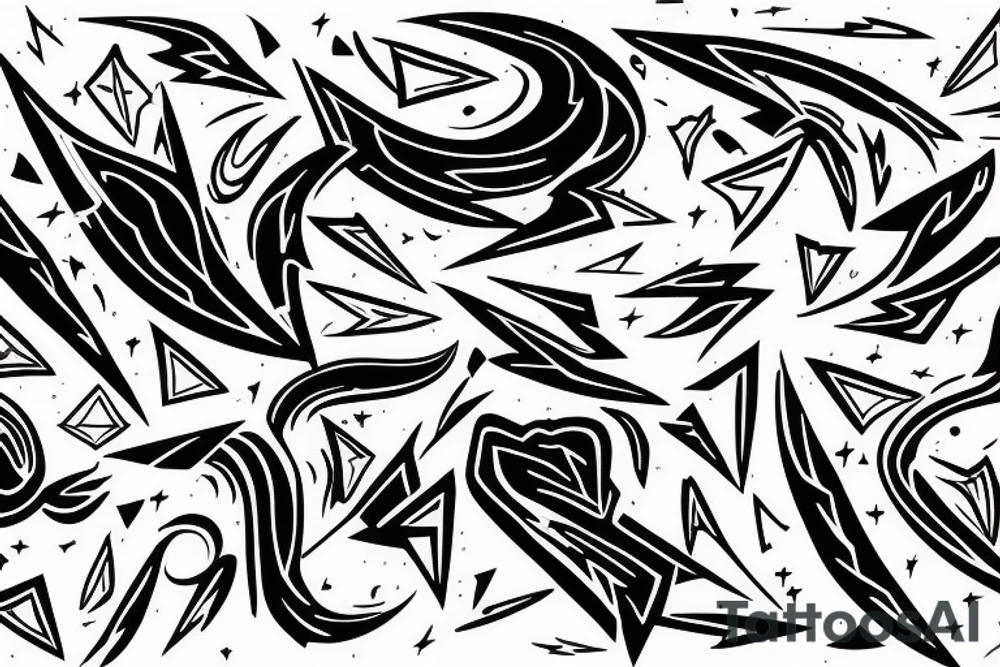 lightning, detail, abstract random lines, broken glass tattoo idea
