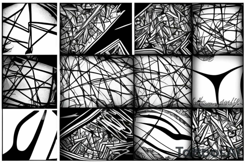 lightning, detail, abstract random lines, broken glass tattoo idea