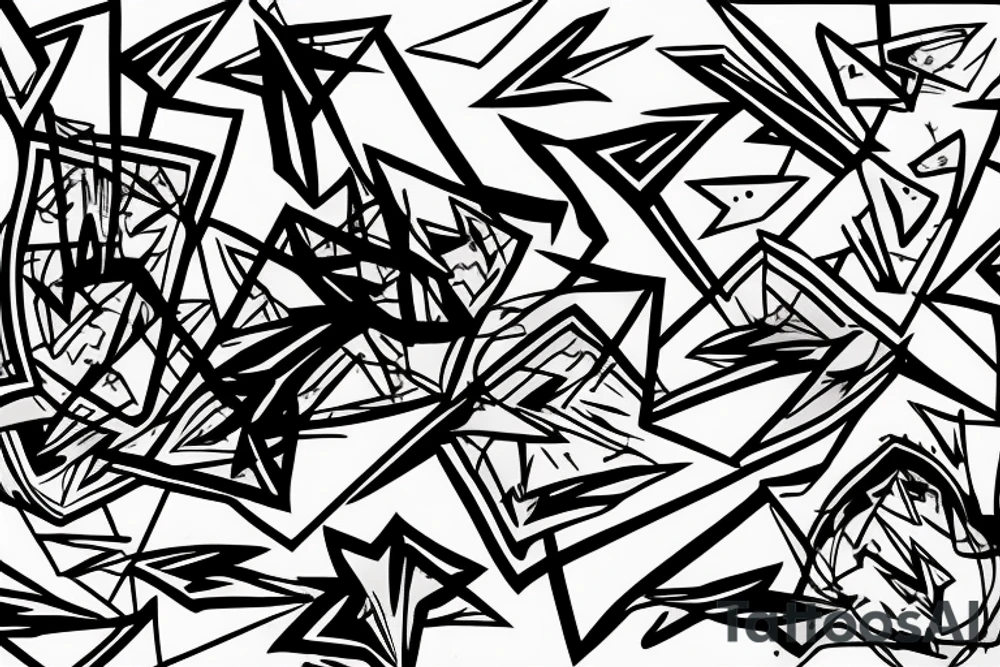 lightning, detail, abstract random lines, broken glass tattoo idea