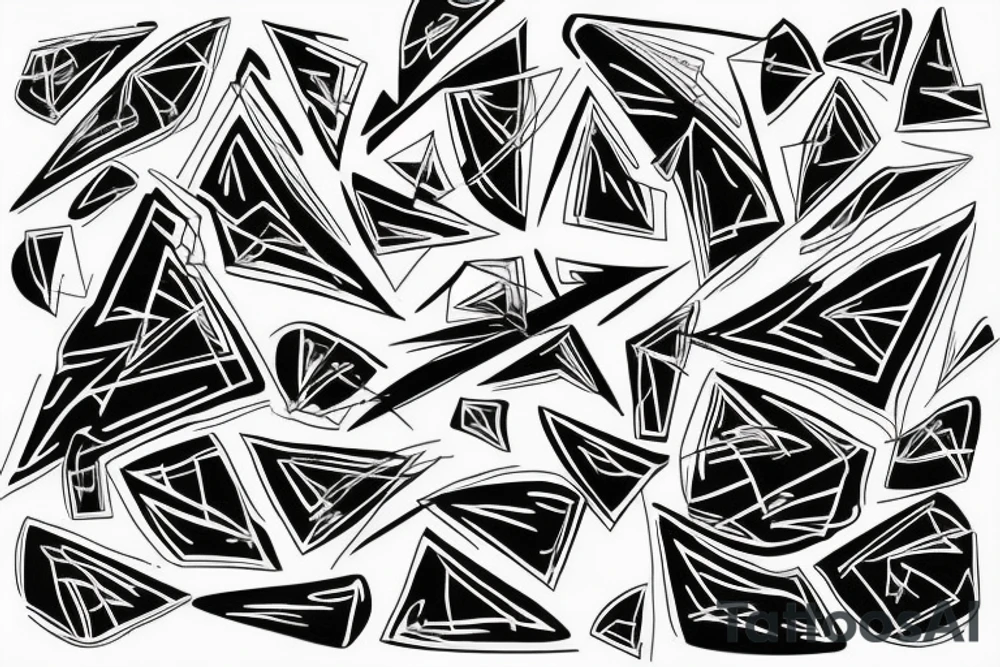 lightning, detail, abstract random lines, broken glass tattoo idea