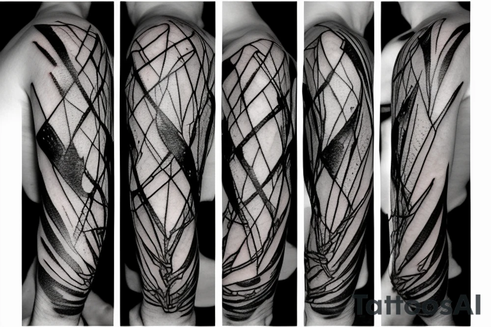 lightning, detail, abstract random lines, broken glass tattoo idea