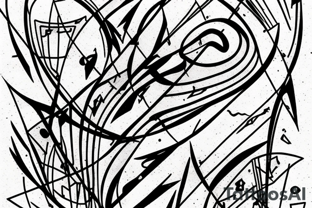 lightning, detail, abstract random lines, broken glass tattoo idea