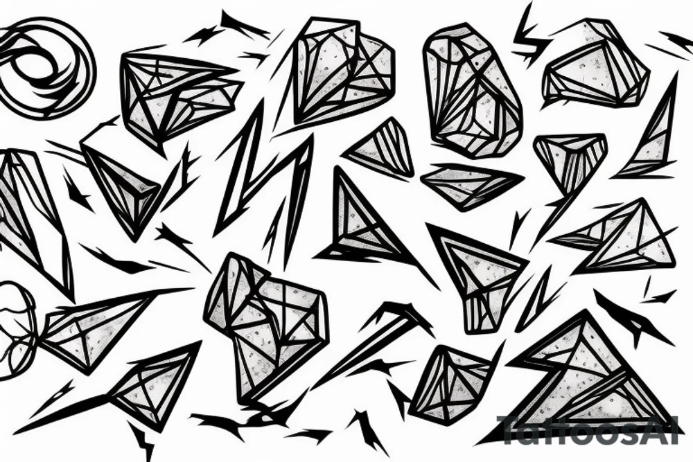 lightning, detail, abstract random lines, broken glass tattoo idea