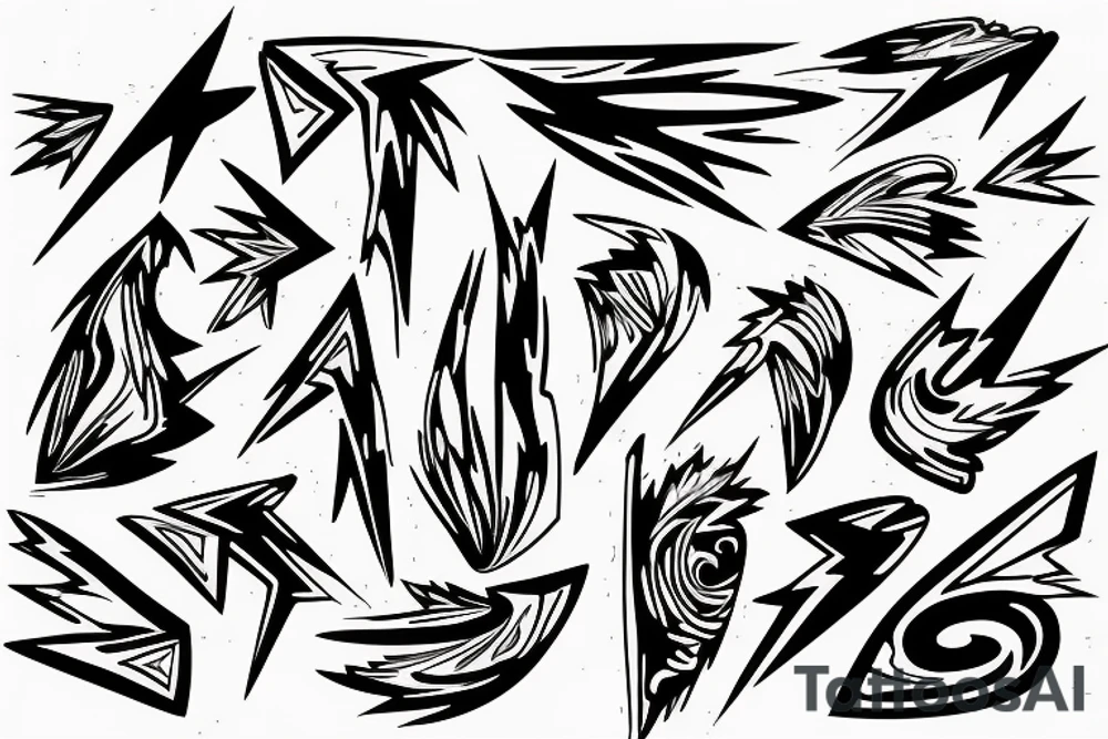 lightning, detail, abstract random lines, broken glass tattoo idea