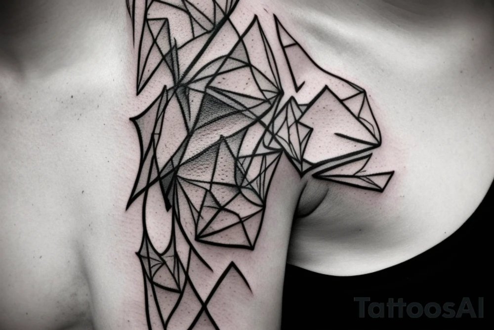 lightning, detail, abstract random lines, broken glass tattoo idea