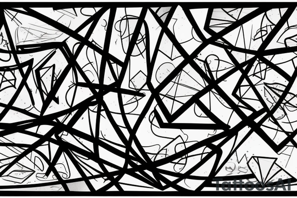 lightning, detail, abstract random lines, broken glass tattoo idea