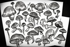 Mushrooms tattoo idea