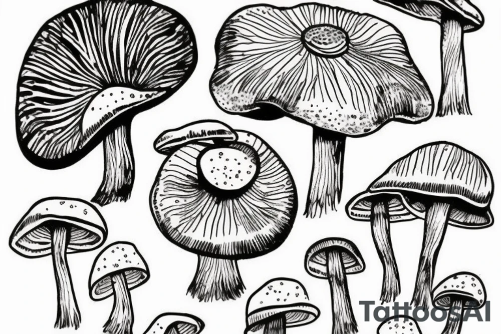 Mushroom in henna design tattoo idea