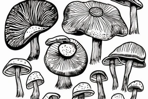 Mushroom in henna design tattoo idea