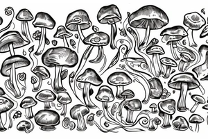 Mushroom in henna design tattoo idea