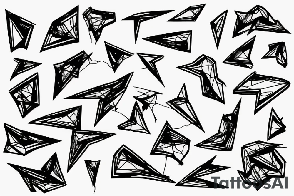 lightning, detail, abstract random lines, broken glass tattoo idea