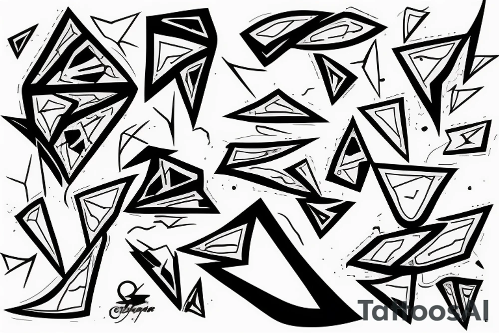 lightning, detail, abstract random lines, broken glass tattoo idea