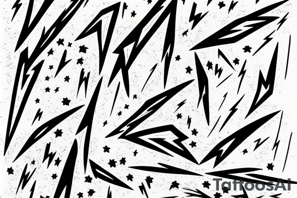 lightning, detail, abstract random lines, broken glass tattoo idea