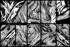 lightning, detail, abstract random lines, broken glass, icarus tattoo idea