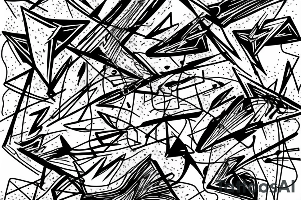 lightning, detail, abstract random lines, broken glass tattoo idea