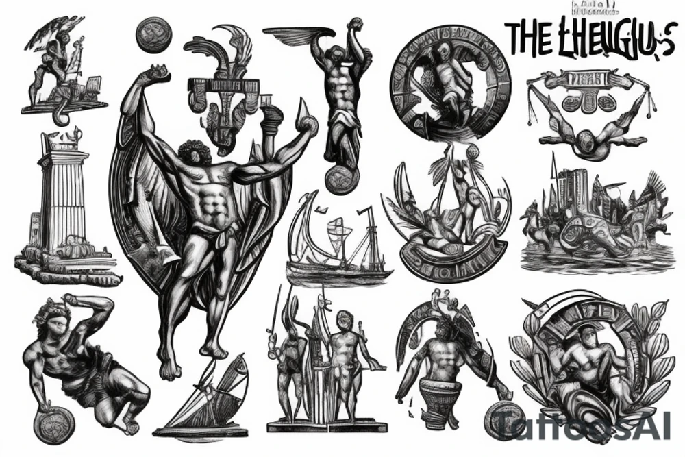 Hércules carrying the world with the city of Miami in the middle tattoo idea