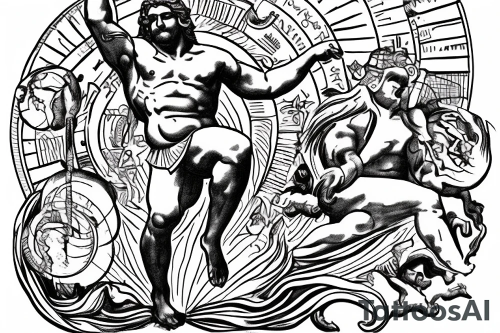 Hércules carrying the world with the city of Miami in the middle tattoo idea