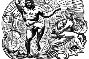 Hércules carrying the world with the city of Miami in the middle tattoo idea