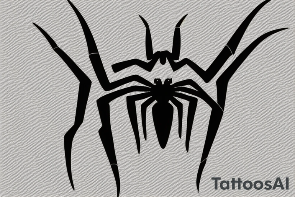 Small and minimalist tattoo of the Spiderman Symbol, similar of the one of the movie "The Amazing Spiderman". A Spider, similar to the Spider of the Andrew Garfield's Spiderman, which represents hope, resilience and protection tattoo idea