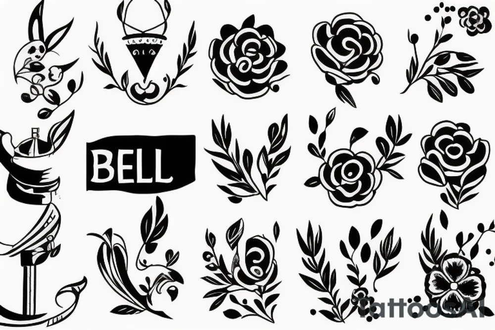 simple bell tattoo idea