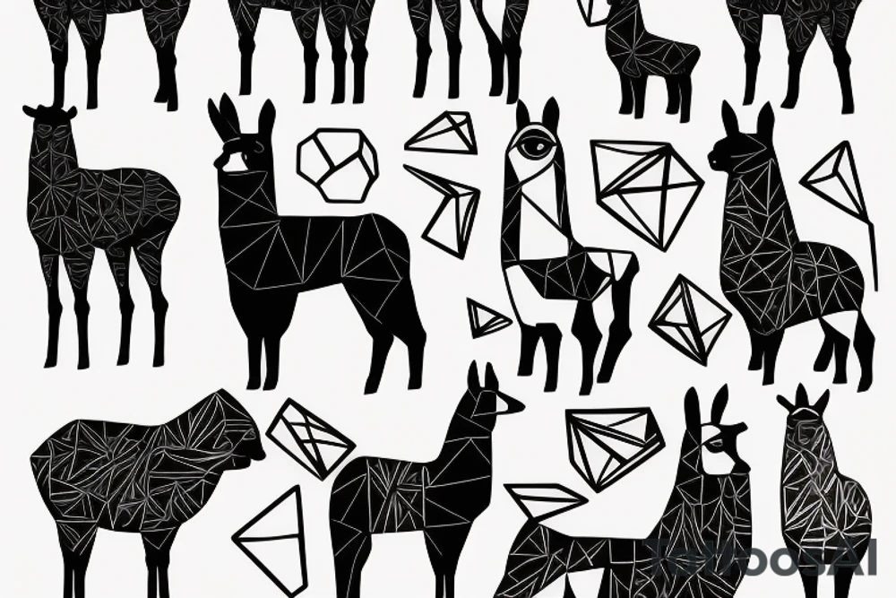 llama silhouette tattoo idea