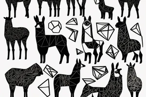 llama silhouette tattoo idea
