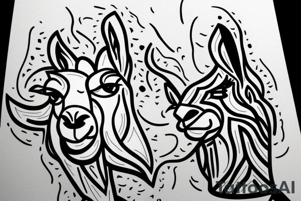llama silhouette tattoo idea