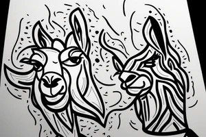 llama silhouette tattoo idea