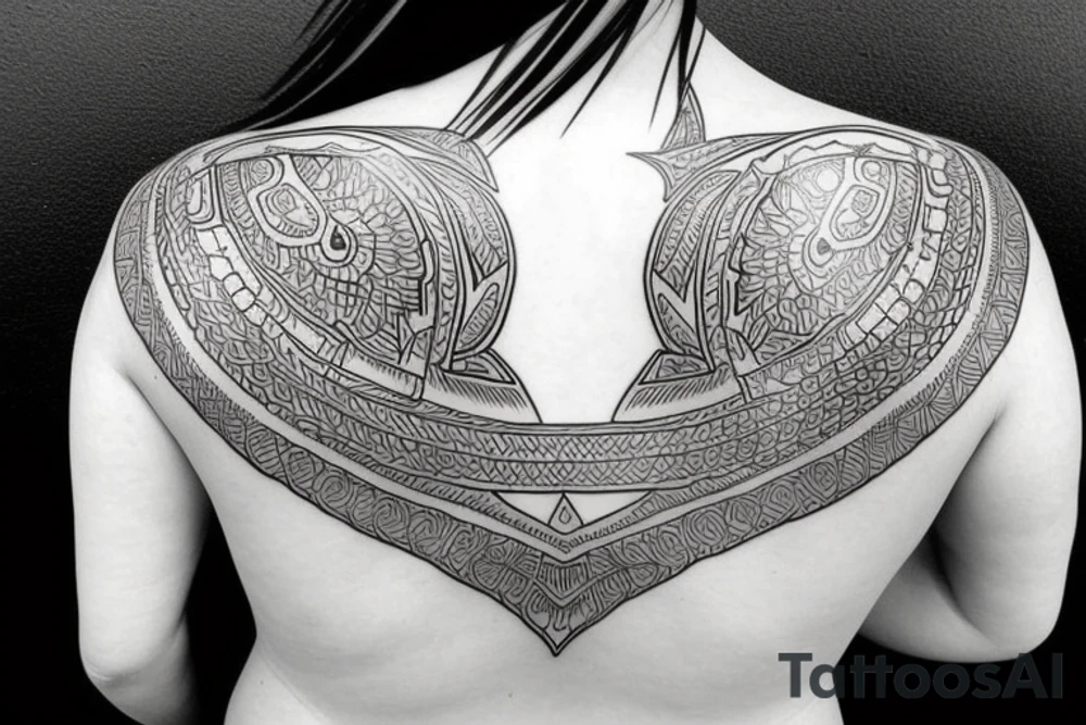 upper back piece tattoo idea