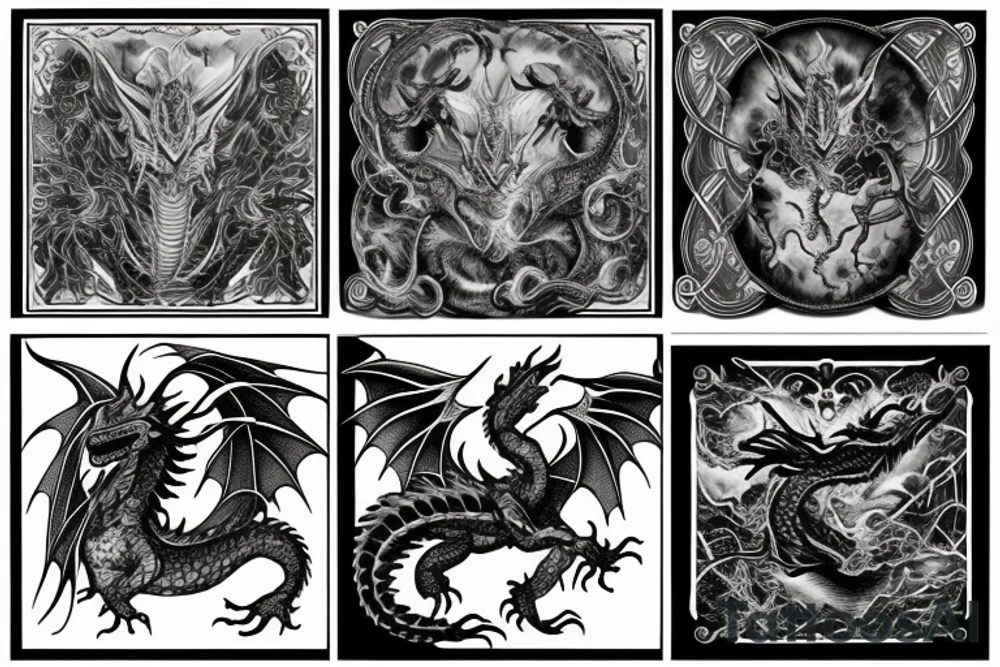 Dragon on chest tattoo idea