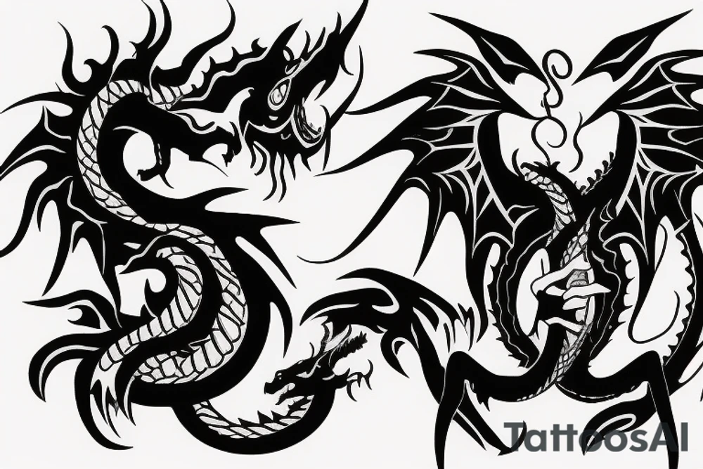 Dragon on chest tattoo idea