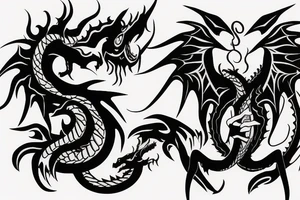 Dragon on chest tattoo idea