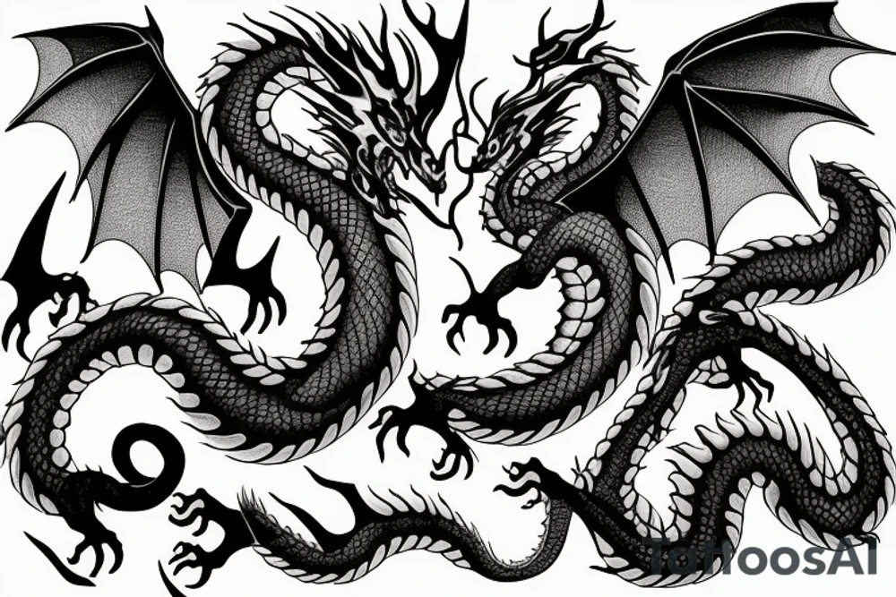 Dragon one side of chest tattoo idea